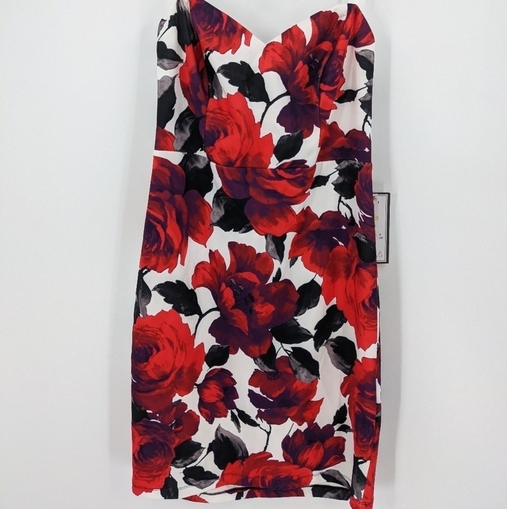 NWOT B DARLIN Floral Strapless Dress